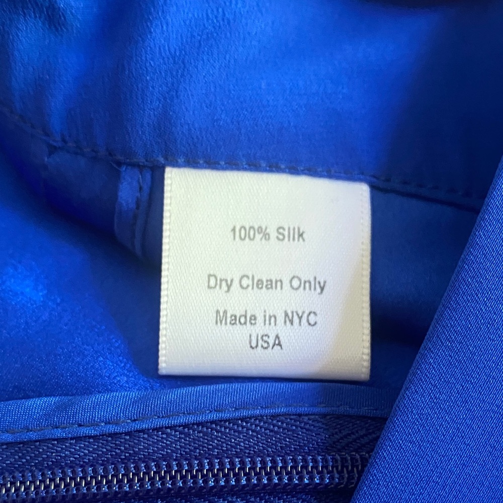 Jennifer Hope-BigDropNYC-100% silk Adrianna pants in Cobalt Blue - Picture 5 of 6